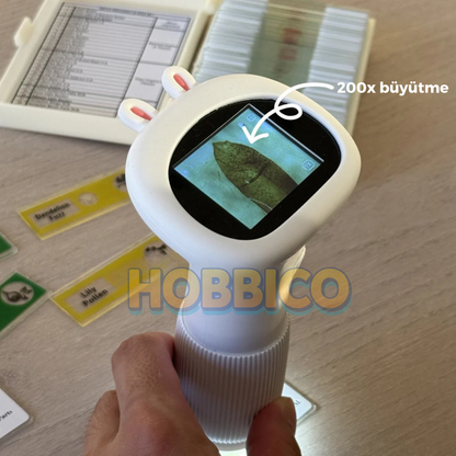 Hobbico eğitici mikroskop 200x büyütme çocuk bilim seti