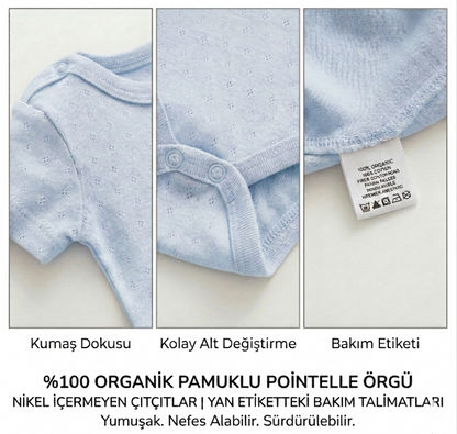 Caramell mavi erkek bebek body ürün görseli