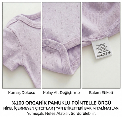 Caramell mor kız bebek body ürün görseli