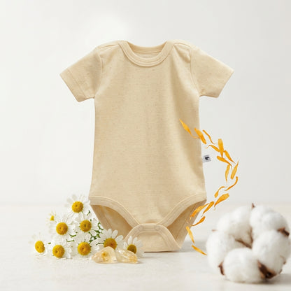 Sarı erkek bebek body çıtçıtlı yaka detayı