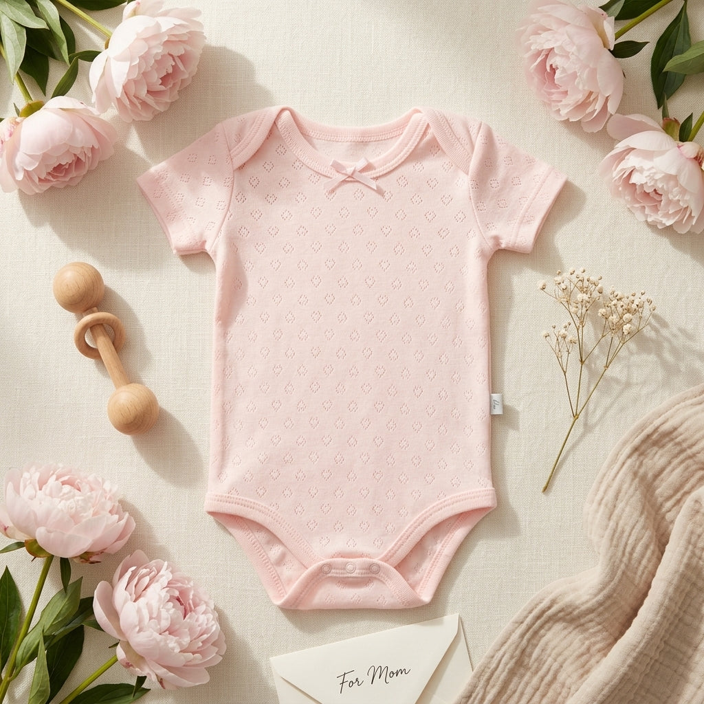 Lila kız bebek body çıtçıtlı yaka detayı