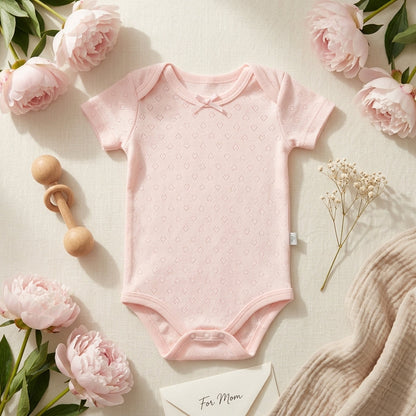 Lila kız bebek body çıtçıtlı yaka detayı