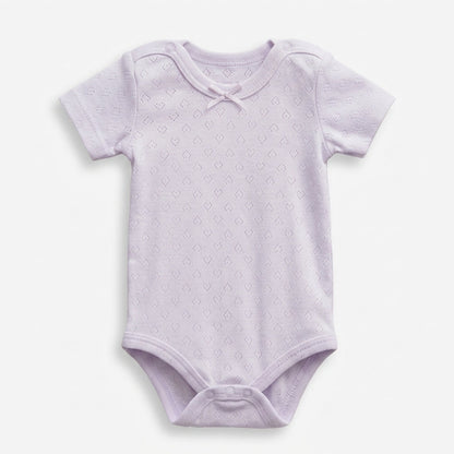 Mor kız bebek body çıtçıtlı yaka detayı